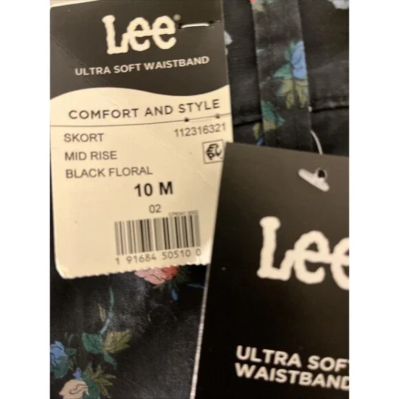 Lee Women's Skort Skirt Mid Rise Regular Fit Cargo Pockets Size 10 M Floral - Picture 6 of 16